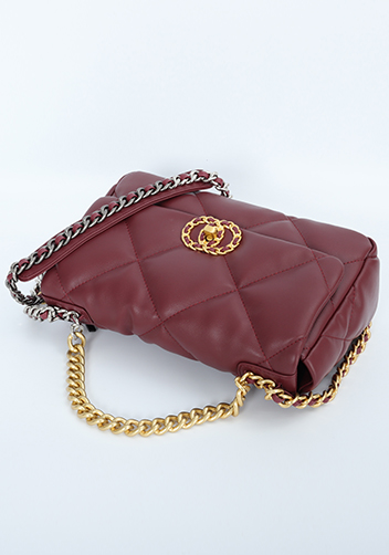 Adele Flap Small Bag Circle Hardware Burgundy