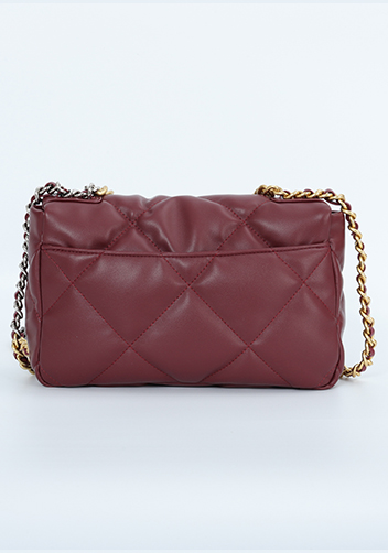 Adele Flap Small Bag Circle Hardware Burgundy