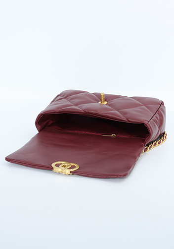 Adele Flap Small Bag Circle Hardware Burgundy