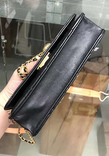 Adeline Leather Bag With Adjusting Ball Black