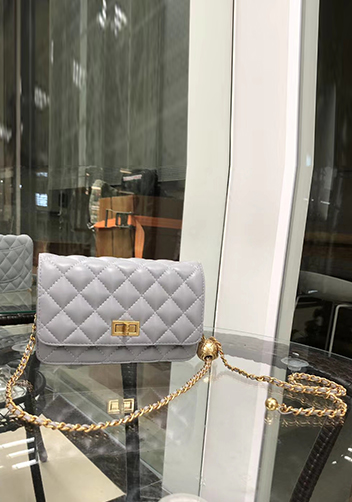 Adeline Leather Bag With Adjusting Ball Grey
