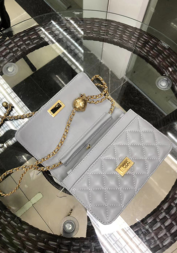 Adeline Leather Bag With Adjusting Ball Grey