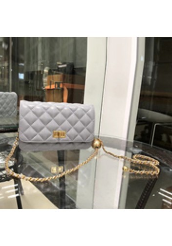 Adeline Leather Bag With Adjusting Ball Grey