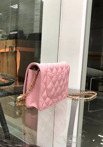 Adeline Leather Bag With Adjusting Ball Pink