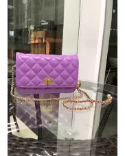 Adeline Leather Bag With Adjusting Ball Purple