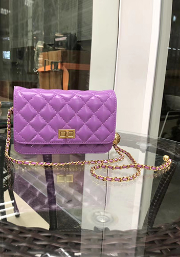Adeline Leather Bag With Adjusting Ball Purple