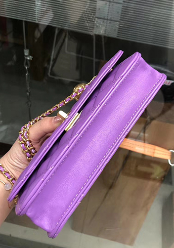 Adeline Leather Bag With Adjusting Ball Purple