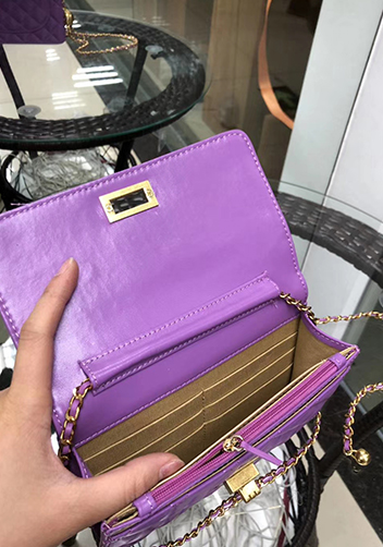 Adeline Leather Bag With Adjusting Ball Purple