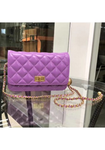 Adeline Leather Bag With Adjusting Ball Purple