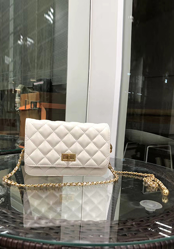 Adeline Leather Bag With Adjusting Ball White