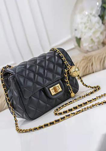 Adele Flap Mini Bag With Adjusting Ball Black