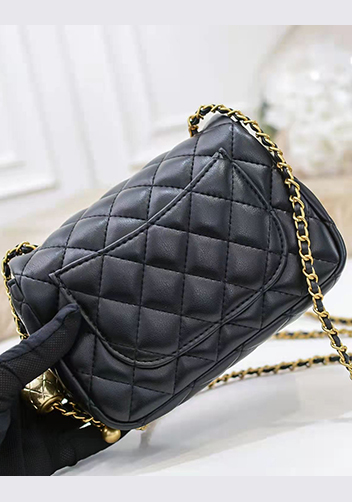 Adele Flap Mini Bag With Adjusting Ball Black