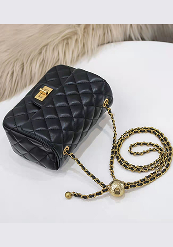 Adele Flap Mini Bag With Adjusting Ball Black