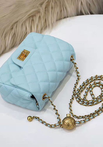 Adele Flap Mini Bag With Adjusting Ball Blue