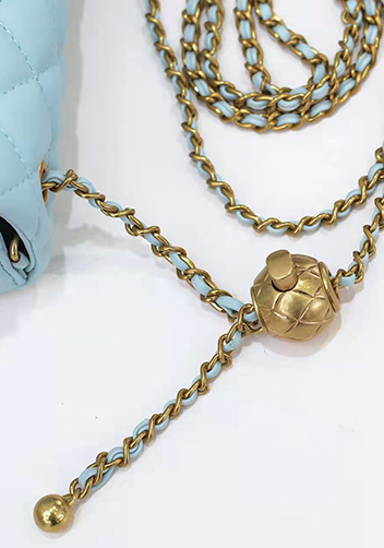Adele Flap Mini Bag With Adjusting Ball Blue