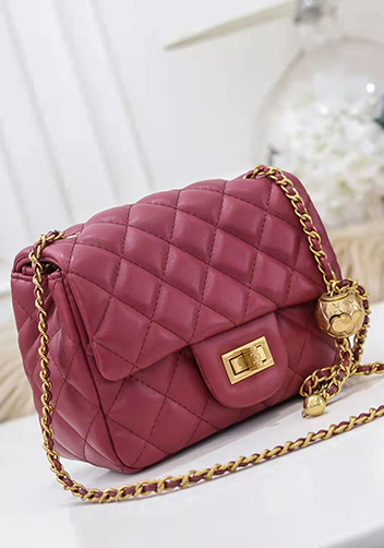 Adele Flap Mini Bag With Adjusting Ball Burgundy
