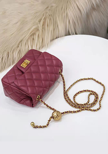 Adele Flap Mini Bag With Adjusting Ball Burgundy