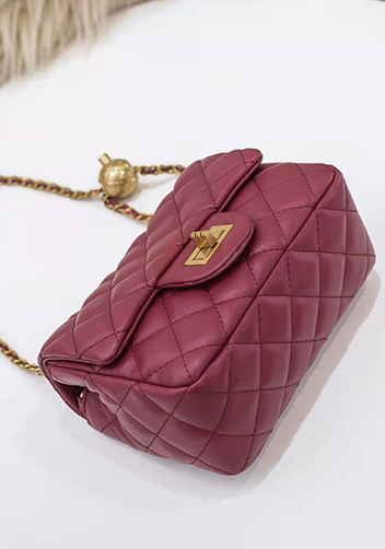 Adele Flap Mini Bag With Adjusting Ball Burgundy