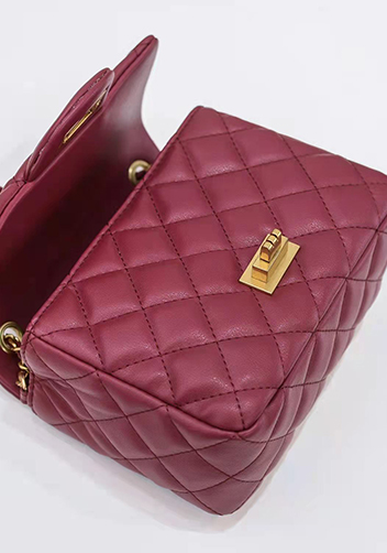 Adele Flap Mini Bag With Adjusting Ball Burgundy