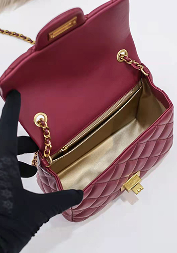 Adele Flap Mini Bag With Adjusting Ball Burgundy