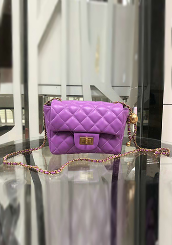 Adele Flap Mini Bag With Adjusting Ball Purple