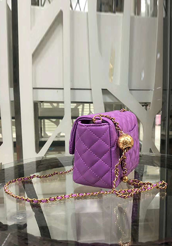 Adele Flap Mini Bag With Adjusting Ball Purple