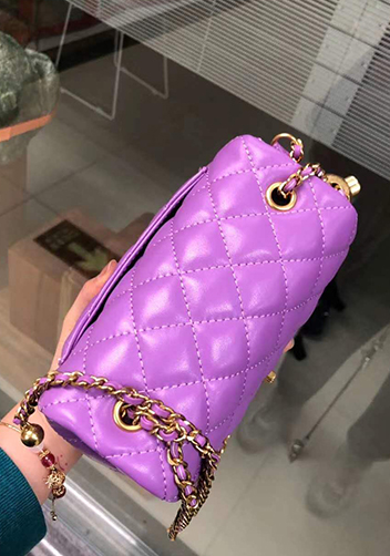 Adele Flap Mini Bag With Adjusting Ball Purple