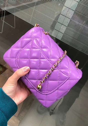 Adele Flap Mini Bag With Adjusting Ball Purple