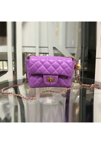 Adele Flap Mini Bag With Adjusting Ball Purple