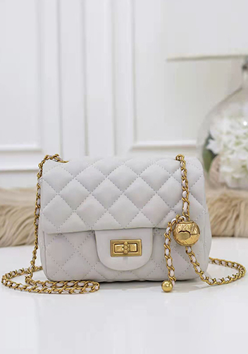 Adele Flap Mini Bag With Adjusting Ball White