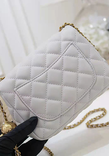 Adele Flap Mini Bag With Adjusting Ball White