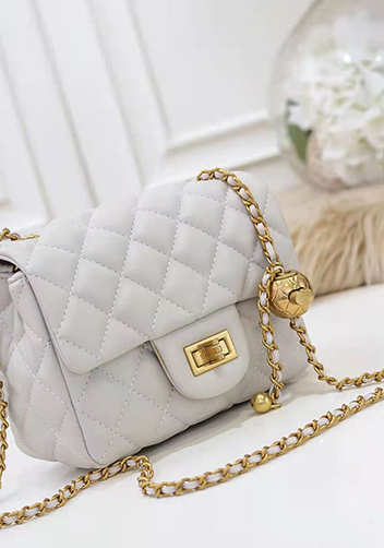 Adele Flap Mini Bag With Adjusting Ball White