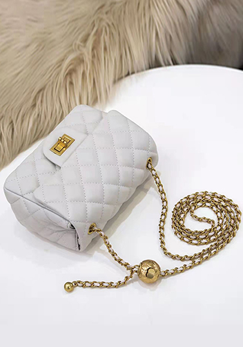 Adele Flap Mini Bag With Adjusting Ball White