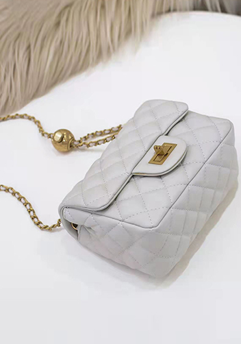 Adele Flap Mini Bag With Adjusting Ball White