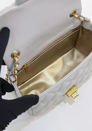 Adele Flap Mini Bag With Adjusting Ball White
