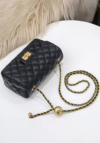 Adele Flap Small Bag With Adjusting Ball Black