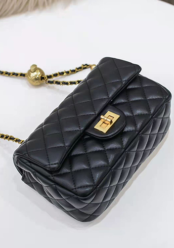Adele Flap Small Bag With Adjusting Ball Black