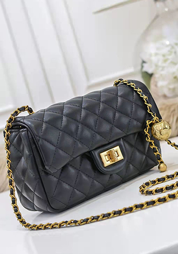 Adele Flap Small Bag With Adjusting Ball Black