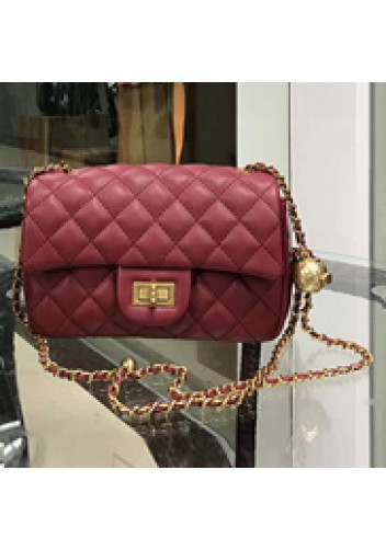 Adele Flap Small Bag With Adjusting Ball Burgundy