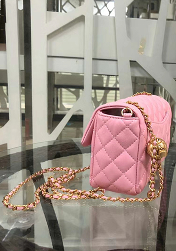 Adele Flap Small Bag With Adjusting Ball Pink
