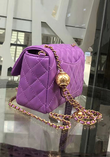 Adele Flap Small Bag With Adjusting Ball Purple