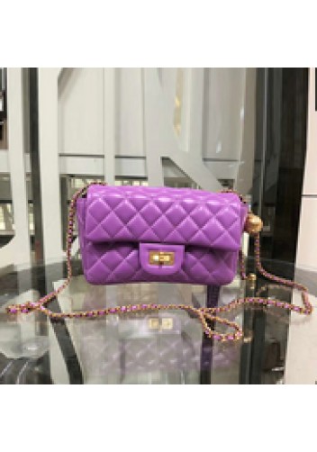 Adele Flap Small Bag With Adjusting Ball Purple