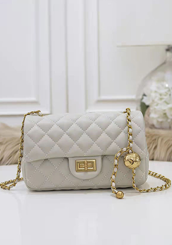 Adele Flap Small Bag With Adjusting Ball White