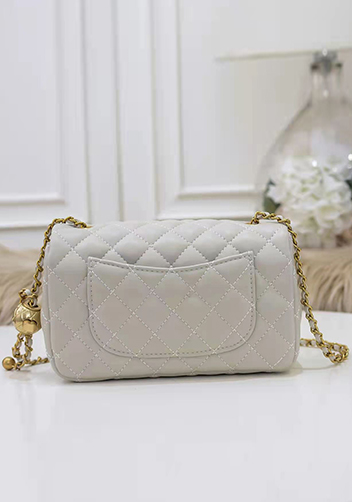 Adele Flap Small Bag With Adjusting Ball White