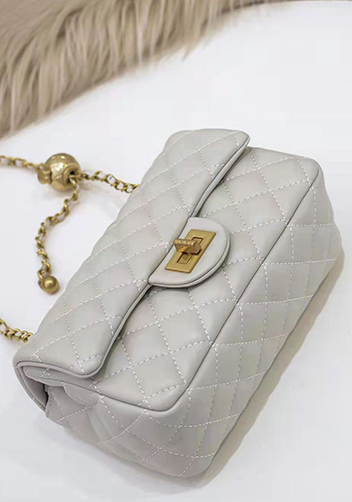 Adele Flap Small Bag With Adjusting Ball White