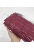 Mia Plaid Square Leather Medium Shoulder Bag Burgundy