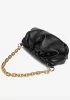 Dina Vegan Leather Clutch Chain Bag Black