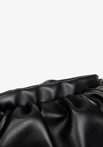 Dina Vegan Leather Clutch Chain Bag Black