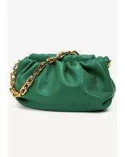 Dina Vegan Leather Clutch Chain Bag Green