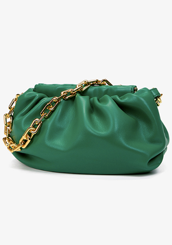 Dina Vegan Leather Clutch Chain Bag Green